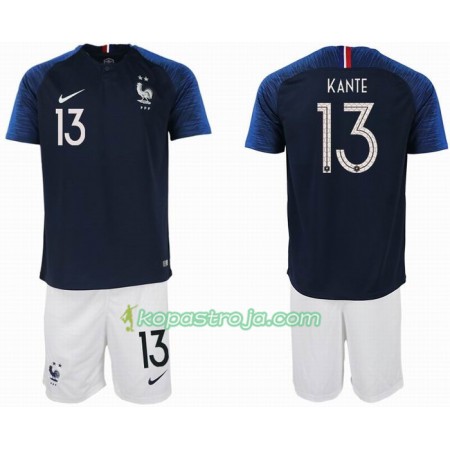 Billiga Fotbollströjor Frankrike KANTE 13 2 star Barn VM 2018 Hemma tröja